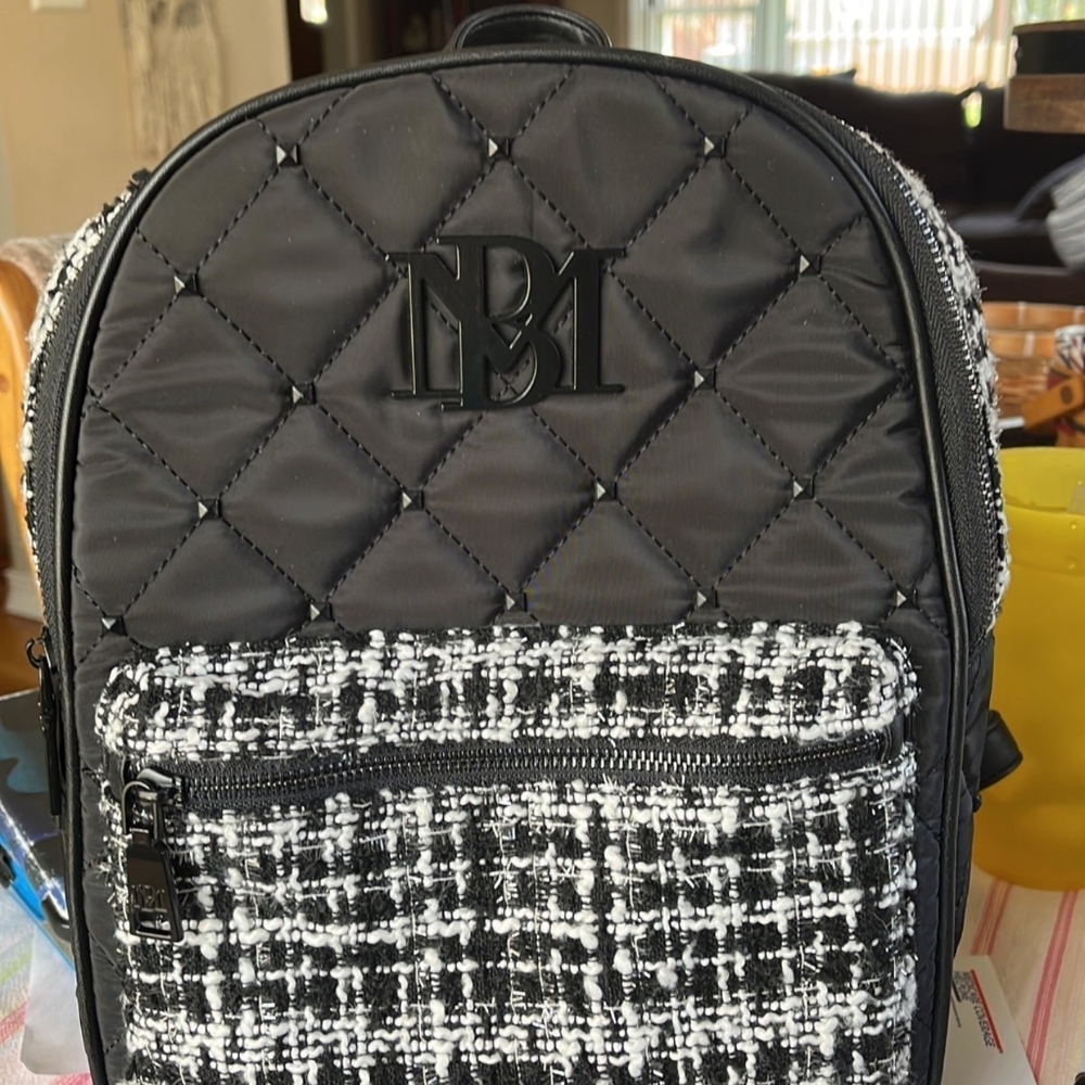 Badgley Mischka Quilted Backpack With Studs. NWT- Never Used. 12x10x5
